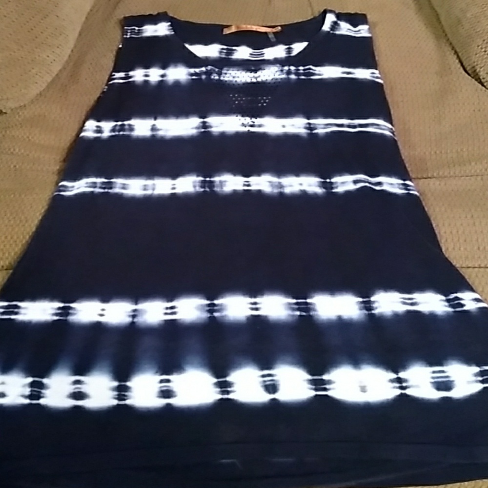 Dark blue and white dress shirt